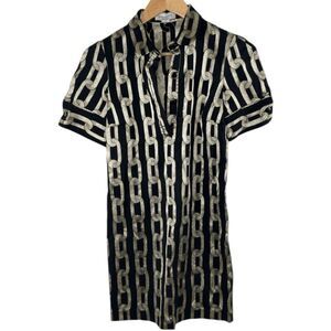 Adam Lippes Adam plus eve Metallic Gold Black Chain Link Dress 6